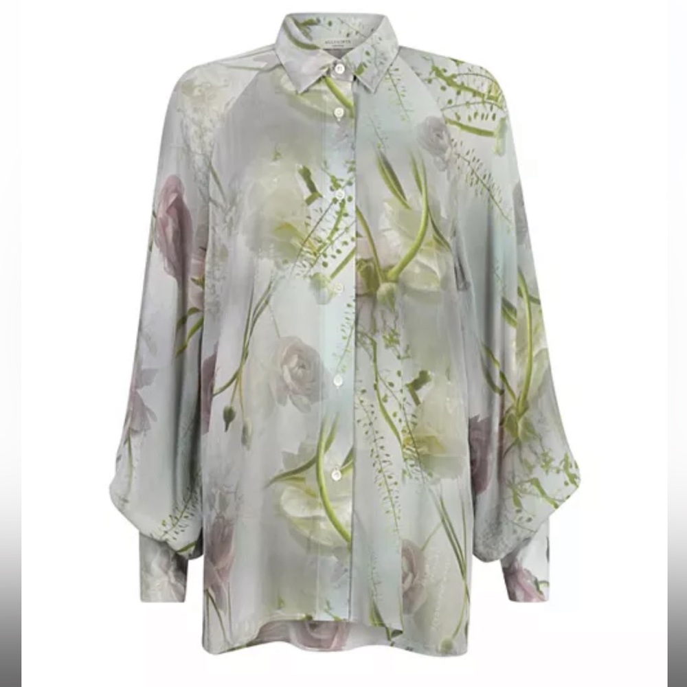 NWT Oana Mahara Shirt All Saints - Soft Green Size US 10